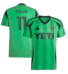 Mens Austin FC Osman Bukari adidas Green 2025 The Heartbeat Kit Replica Player Jersey
