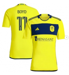 Mens Nashville SC Tyler Boyd adidas Yellow 2024 The 615 Kit Replica Player Jersey