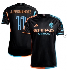 Men's New York City FC Julian Fernandez adidas Black 2024 24 7 Kit Authentic Player Jersey