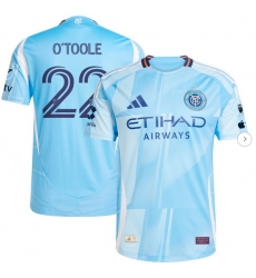 Men's New York City FC Kevin O'Toole adidas Light Blue 2025 The Excelsior Kit Authentic Player Jersey