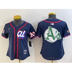 Women American League Oakland Athletics Team Big Logo Navy 2025 All Star Edition Limited Stitched Baseball Jersey 