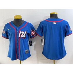 Women National League Chicago Cubs Blank Blue 2025 All Star Edition Limited Stitched Baseball Jersey 