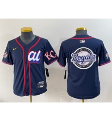 Youth American League Kansas City Royals Team Big Logo Navy 2025 All Star Edition Limited Stitched Baseball Jersey