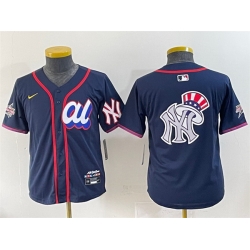 Youth American League New York Yankees Team Big Logo Navy 2025 All Star Edition Limited Stitched Baseball Jersey 1