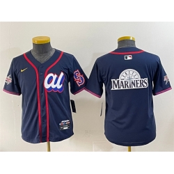 Youth American League Seattle Mariners Team Big Logo Navy 2025 All Star Edition Limited Stitched Baseball Jersey
