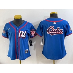 Youth National League Chicago Cubs Team Big Logo Blue 2025 All Star Edition Limited Stitched Baseball Jersey