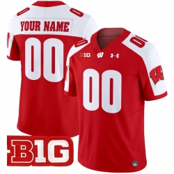 Men Women Youth Wisconsin Badgers 2024 Vapor Limited Custom Jersey All Stitched Red Alternate 002