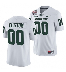 Michigan State Spartans Custom White 2021 Peach Bowl College Football Playoff Jersey Michigan State Spartans Custom White 2021 Peach Bowl College Football Playoff Jersey