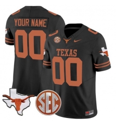 Men Texas Longhorns Active Player Custom Black F U S E State Map 26 SEC Patch Stitched Jersey Men Texas Longhorns Active Player Custom Black F U S E State Map 26 SEC Patch Stitched Jersey