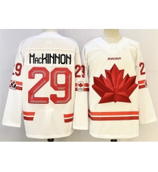 Men Canada Hockey 29 Nathan MacKinnon White Stitched Jersey