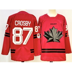 Men Canada Hockey 87 Sidney Crosby Red Stitched Jersey