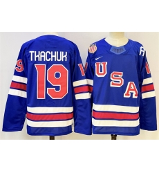 Men USA 19 Matthew Tkachuk Royal 2025 2026 Stitched Jersey Men USA 19 Matthew Tkachuk Royal 2025 2026 Stitched Jersey
