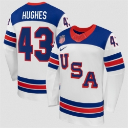 Men USA 43 Quinn Hughes White 2026 Stitched Jersey