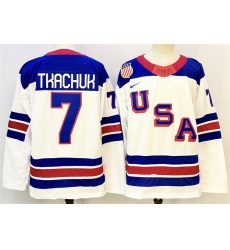 Men USA 7 Brady Tkachuk White 2025 2026 Stitched Jersey Men USA 7 Brady Tkachuk White 2025 2026 Stitched Jersey