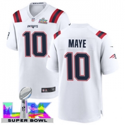 Men Women youth New England Patriots #10 Drake Maye 2025 2026 Super Bowl LX F U S E Stitched NFL Jersey White