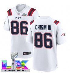 Men Women youth New England Patriots #86 Efton Chism III 2025 2026 Super Bowl LX F U S E Stitched NFL Jersey White