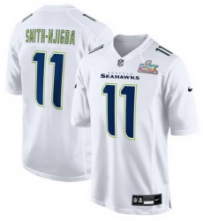 Men Seattle Seahawks 11 Jaxon Smith Njigba White 2025 Super Bowl LX Patch Tundra Fashion Stitched Game Jersey