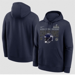 Men Seattle Seahawks Navy 2025 NFC Champions Glory Shield Hoodie
