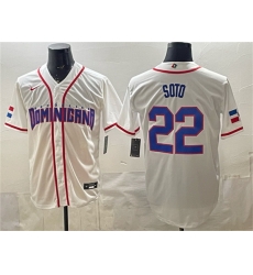 Men Dominican Republic Baseball 22 Juan Soto White 2026 World Baseball Classic Home Stadium Stitched Jersey Men Dominican Republic Baseball 22 Juan Soto White 2026 World Baseball Classic Home Stadium Stitched Jersey