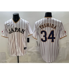 Men Japan Baseball 34 Masataka Yoshida White 2026 World Baseball Classic Home Stadium Stitched Jersey Men Japan Baseball 34 Masataka Yoshida White 2026 World Baseball Classic Home Stadium Stitched Jersey