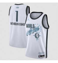 Men 2026 All Star 1 Victor Wembanyama White Stitched Basketball Jersey Men 2026 All Star 1 Victor Wembanyama White Stitched Basketball Jersey