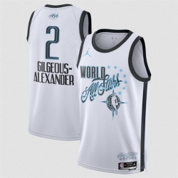 Men 2026 All Star  2 Shai Gilgeous Alexander White Stitched Basketball Jersey